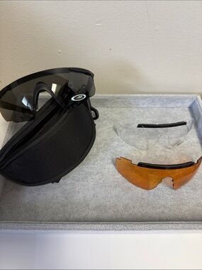 NWT Wiley X Black Saber Sunglasses With Interchangeable Lenses Safety Rated